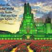 a castle in a field of flowers with the words explore the wonderful world