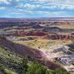 a view of the badlands from the rim of the grand canyon