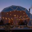 a christmasmas tent with a christmas tree in it