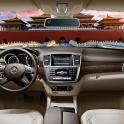 Una vista del interior del coche de Acedes Benz.