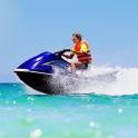 a man riding a jet ski in the water