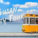 an orange city tour tram on the tracks with the words brazil city tour