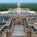 an aerial view of the palace of versailles