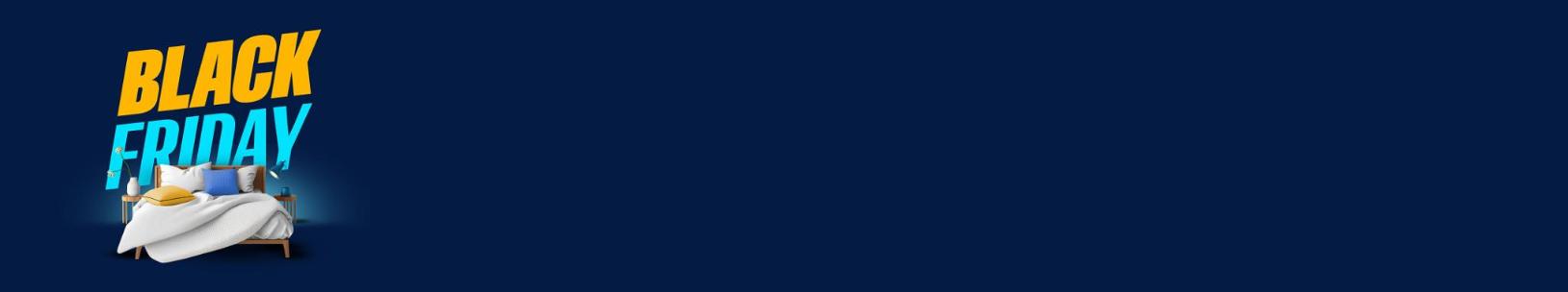 سرير مزدوج أمام شعار بلاك فرايدي الكبير