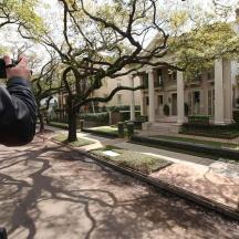 a person taking a picture of a house