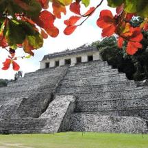 a pyramid in the ruins of an ancient temple