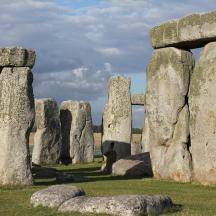 a group of large rocks in a field