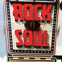 a sign for a rock n roll restaurant