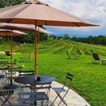 група столова и столица под кишобраном