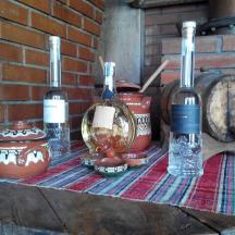 a table with three bottles of wine on it