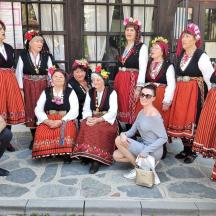 a group of women are posing for a picture