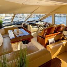 a view of the cockpit of a boat