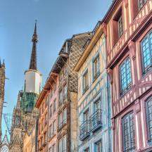 a group of buildings in front of a cathedral