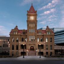 a building with a clock tower on top of it