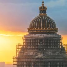 a building under construction with a dome on top