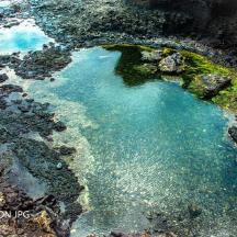 an aerial view of a pool of water in the ocean