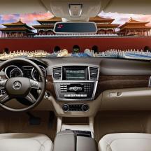 a view of the interior of acedes benz car