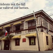 a building with the words we celebrate not the fall but the vendor of our heroes