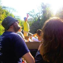a group of people riding on a boat in the water