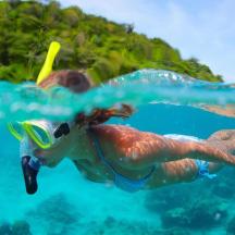 a person is swimming in the water