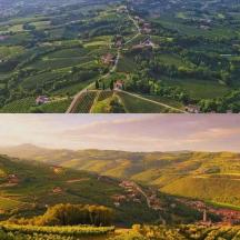 dva obrázky zeleného údolí a města