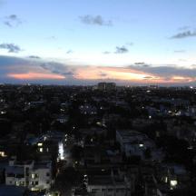 a view of a city at night