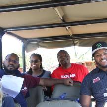 a group of people riding in a bus