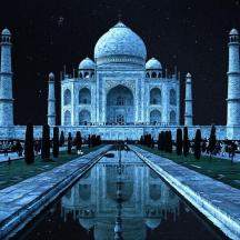 ein Blick auf das Taj Mahal bei Nacht