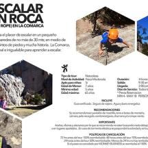 una brochure per una scuola di arrampicata su roccia