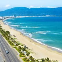 an aerial view of a beach and the ocean