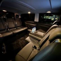 a view of the inside of a limousine