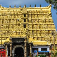 a large golden building with a large tower