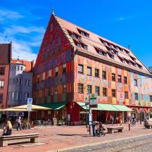 a large building on a street in a city