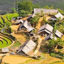 an overhead view of a house on a hill
