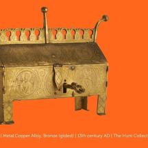 an old wooden chest with a metal coverarently french colonialeentheentheentheenth century