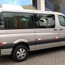 a white van is parked on a street