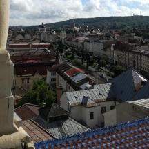 a view of a city with buildings and roofs