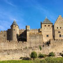 eine große Burg mit Türmen und Türmchen
