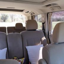 a view of the back seats of a van