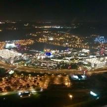 a view of a city at night with lights