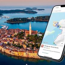 ein iPhone, das eine Karte einer Stadt anzeigt