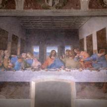 a painting of a group of people sitting around a table