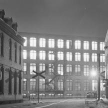 a large building with a large x on it