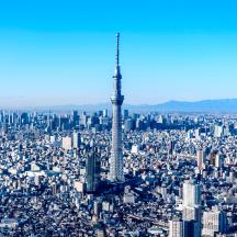 isang aerial view ng tokyo tower