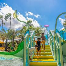 a slide at a water park at a resort
