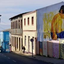 a building with a mural on the side of it