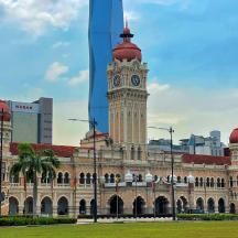 a large building with a clock tower on top of it