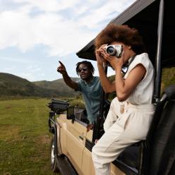 A family on safari