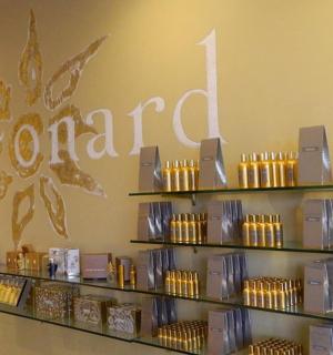 a store with shelves ofentedented products on a wall