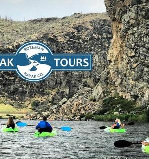 a group of people in kayaks in the water